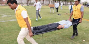 Successful organization of 'air strike' mock drill under operation 'practice' at district headquarters