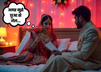 Such insistence started on the honeymoon, husband obeyed the fifth day, then departed with his own wife with lover