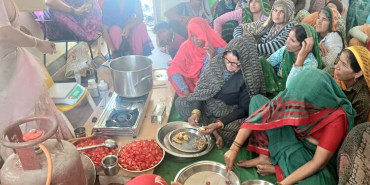 Training to make tomato sauce at Anganwadi center in Deeg, 45 women learned self -employment tricks
