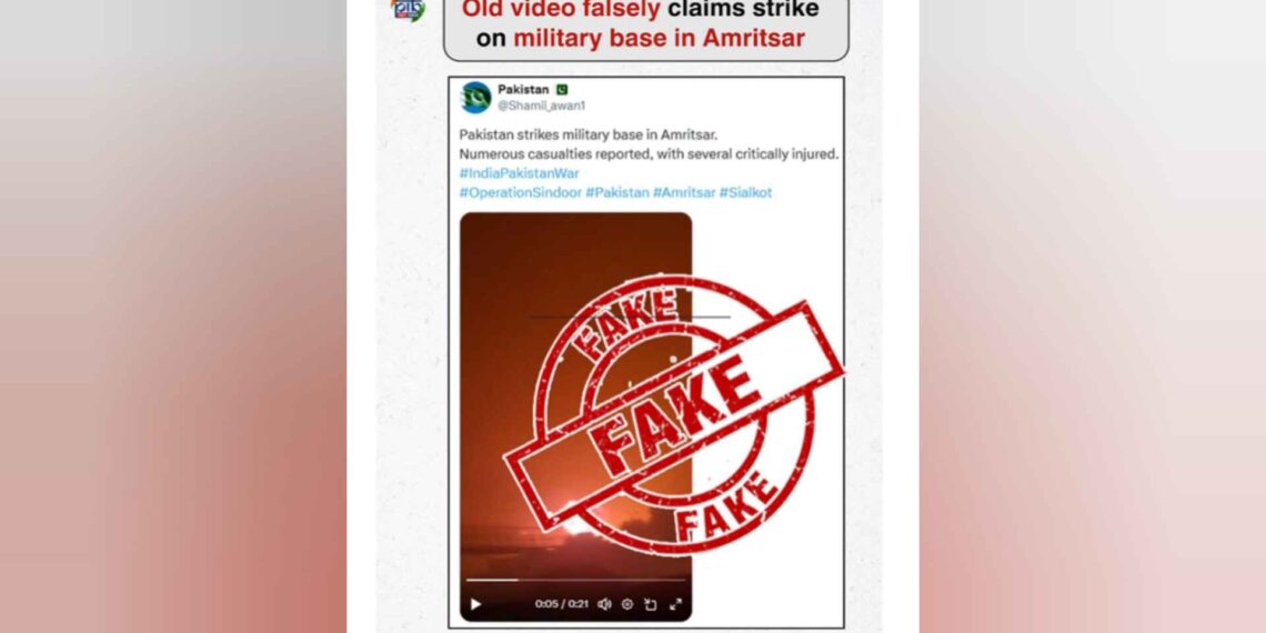 Video claimed for Pakistani attack at Amritsar military base, fake, busted
