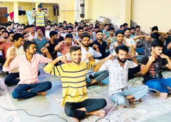 11th International Yoga Day was celebrated enthusiastically in Devnarayan Gurjar Hostel Tonk