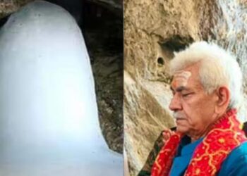 Amarnath Yatra started in Jammu and Kashmir, LG Manoj Sinha first worshiped Baba's attention, picture of 'Baba Barfani'