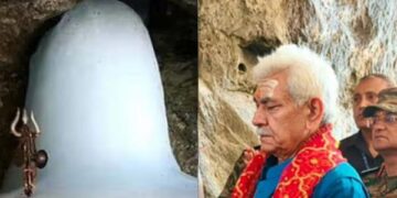 Amarnath Yatra started in Jammu and Kashmir, LG Manoj Sinha first worshiped Baba's attention, picture of 'Baba Barfani'