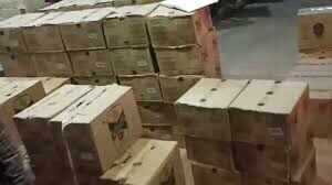50 cartons of foreign liquor seized from the basement on top of the truck