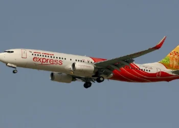 Air India flight going from Jaipur to Delhi