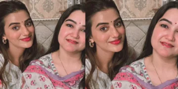 Akshara Singh reached Vrindavan Dham, actress was seen looting her sister