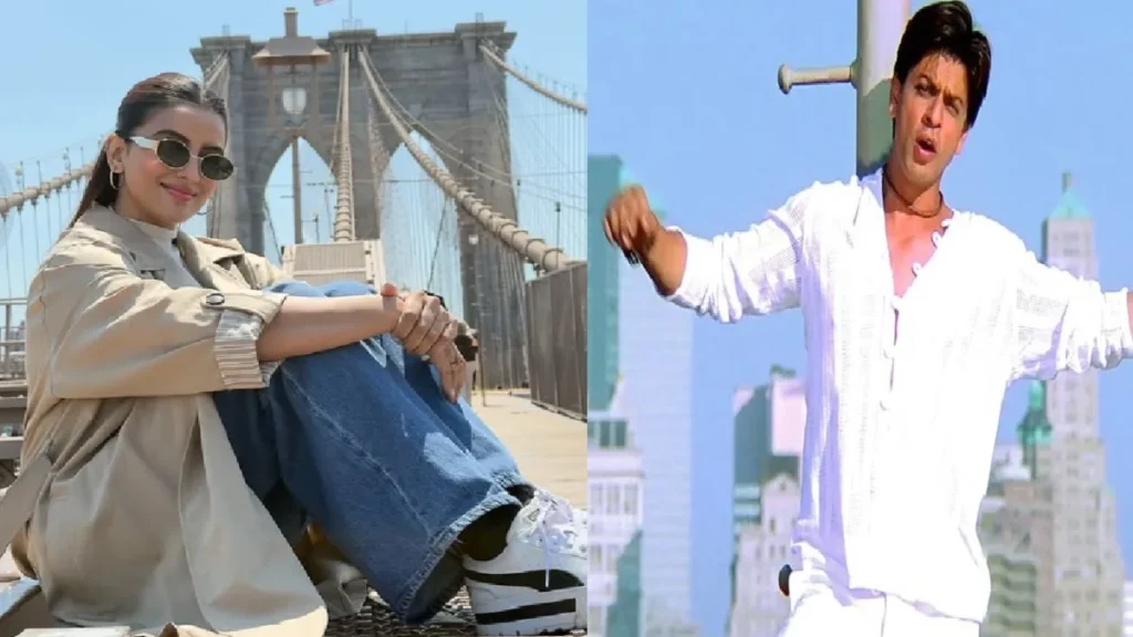 Akshara Singh reached this iconic place in New York, Shah Rukh Khan has also shown her signature style here