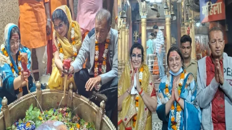Amrapali Dubey reached Markandeya Mahadev Temple with family, worshiping water