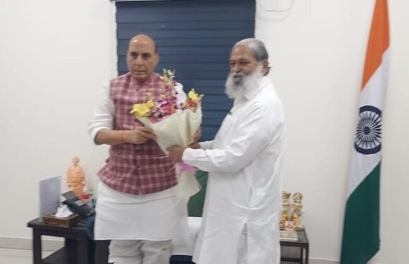 Anil Vij sought military land from Defense Minister Rajnath Singh for the development of Ambala Cantonment