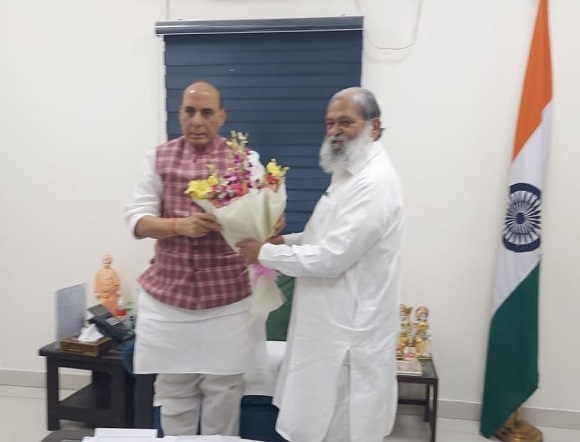 Anil Vij sought military land from Defense Minister Rajnath Singh for the development of Ambala Cantonment