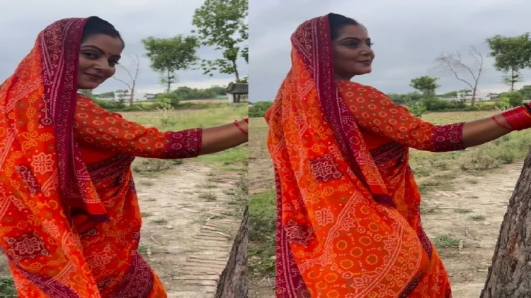 Anjana Singh, a beautiful woman with sixteen adornments, came to see in a romantic style