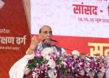 BJP workers hard work in DNA and service to public: Rajnath Singh