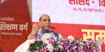 BJP workers hard work in DNA and service to public: Rajnath Singh