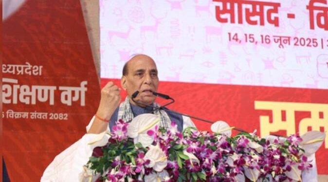 BJP workers hard work in DNA and service to public: Rajnath Singh