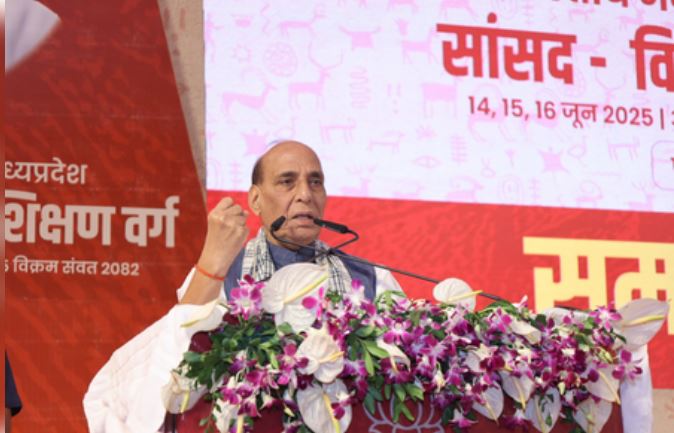 BJP workers hard work in DNA and service to public: Rajnath Singh