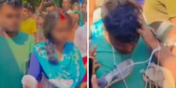 Brother-in-law ran away, as soon as the village entered the village, the villagers wearing a garland of shoes… hurt both the wells