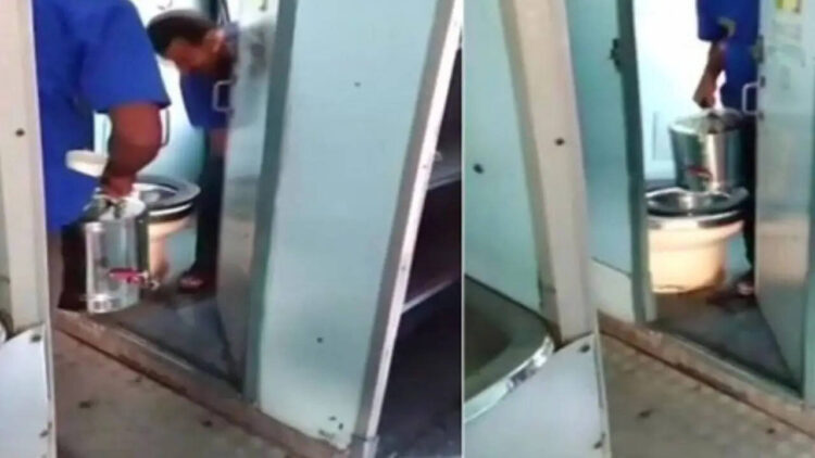 Chi ... Chhi ... Chhi! Tea kettle of dirty toilet of the train will think 100 times before drinking tea at the station after watching viral video