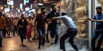 Delhi: Looted in broad daylight in the jewelery showroom of Chandni Chowk, 35 lakh looted crooks firing