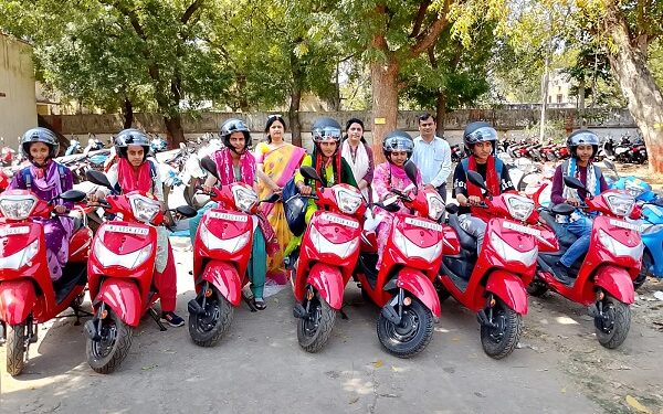 Devanarayan student scooty scheme: Karishma Gurjar, student of Bahrod College, gets scooty