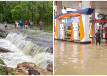 Flood -like conditions due to heavy rains in Assam, Brahmaputra River on boom, rail services and road transport interrupted