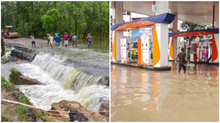 Flood -like conditions due to heavy rains in Assam, Brahmaputra River on boom, rail services and road transport interrupted