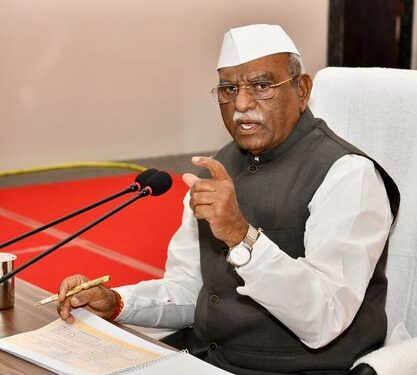 Governor Haribhau Bagde took a review meeting of district level officials in Jhalawar