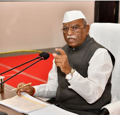 Governor Haribhau Bagde took a review meeting of district level officials in Jhalawar