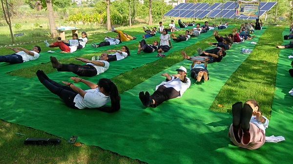 Grand organized on International Yoga Day at PNB Farmers Training Center, Neemrana