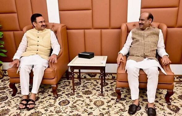 Haryana Vis Speaker Harvinder Kalyan met Lok Sabha Speaker Om Birla