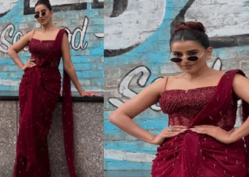 In red corset saree, Akshara Singh enhances internet temperature, will take photos of actress crazy