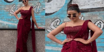 In red corset saree, Akshara Singh enhances internet temperature, will take photos of actress crazy