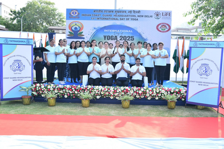 Indian Coast Guard celebrated Yoga Day as a healthy lifestyle to deal with physical-mental stress