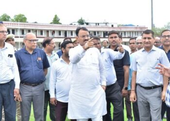 International Yoga Day on Saturday, Deputy Chief Minister took stock of preparations for state level program at SMS Stadium