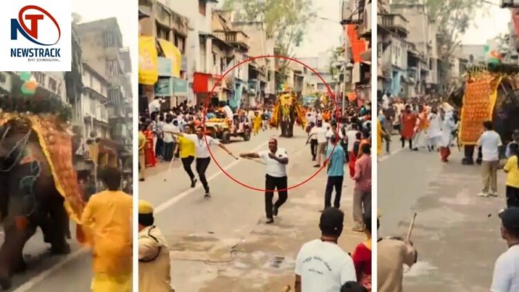 Jagannath Rath Yatra 2025, Ahmedabad Rath Yatra, Elephant Panic Incident, Rath Yatra Stampede, Jagannath Procession Accident, Uncontrolled Elephant News, Rath Yatra Trageedy, Ahmedabad Crowdy Chaos, Rath Yatra Elephant Scare, Rath Yatra Mishap | Jagannath Rath Yatra 2025: Big accident in Ahmedabad! Uncontrolled elephants, stampede during God's chariot journey. News Track in Hindi
