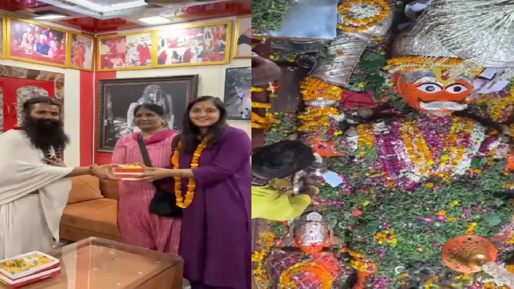 Kajal Raghavani reached Hanuman ji temple after giving back to back hit songs, darshan with mother