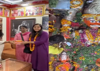 Kajal Raghavani reached Hanuman ji temple after giving back to back hit songs, darshan with mother