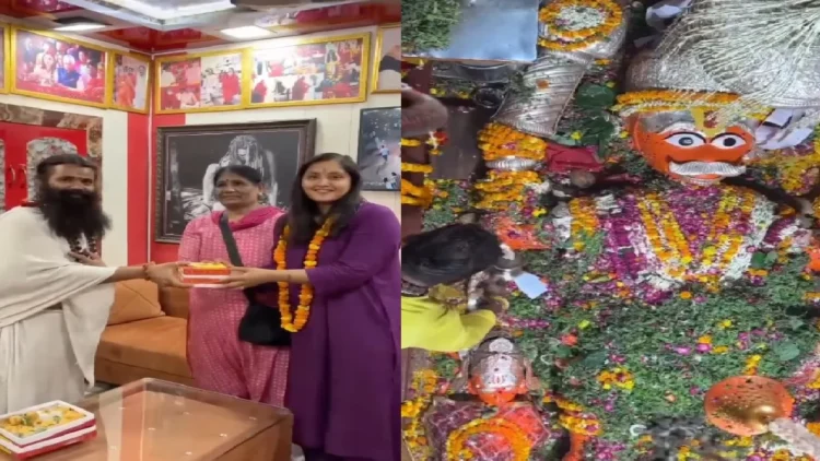 Kajal Raghavani reached Hanuman ji temple after giving back to back hit songs, darshan with mother
