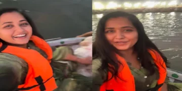 Kajal Raghwani arrived in the confluence after visiting Hanuman ji, worship with mother