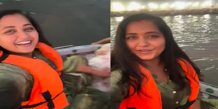 Kajal Raghwani arrived in the confluence after visiting Hanuman ji, worship with mother