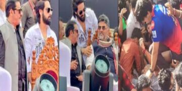 Outside people kept dying, inside the minister's son kept shining on the stage with virat, the vip system puts put humanity to shame! , People kept dying outside, inside the minister's son Virat kept shining on the stage, VIP system embarrassed humanity! , News Track in Hindi
