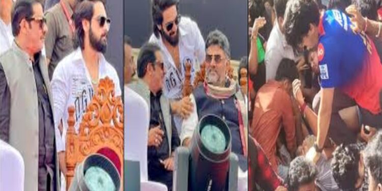Outside people kept dying, inside the minister's son kept shining on the stage with virat, the vip system puts put humanity to shame! , People kept dying outside, inside the minister's son Virat kept shining on the stage, VIP system embarrassed humanity! , News Track in Hindi