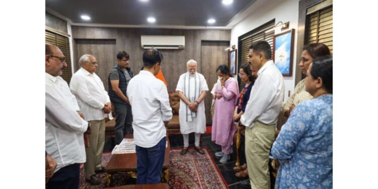 PM Modi met the family of former Gujarat CM Vijay Rupani, who was killed in aircraft accident