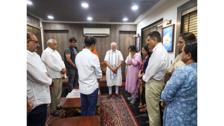PM Modi met the family of former Gujarat CM Vijay Rupani, who was killed in aircraft accident