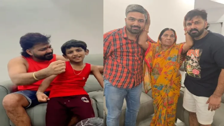 Pawan Singh's family time, fun with mother and nephew