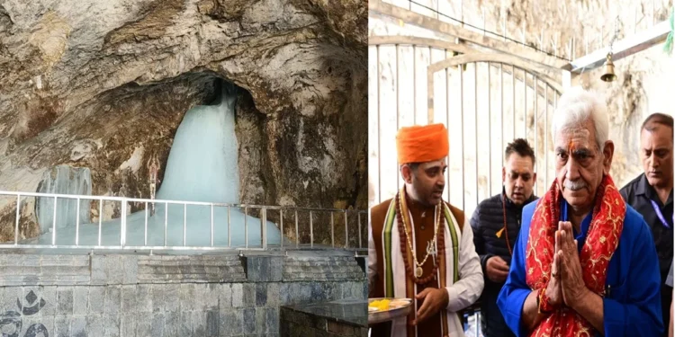 'Prathama Puja' in the Holy Cave of Amarnath: In the holy cave of Amarnath, 'First Puja' is rich in 'first puja', first visit here of the Shivalinga made of snow, 'Prathama Puja' 'Completed in the Holy Cave of Amarnath, First see the full size the full size shivling made of ice.