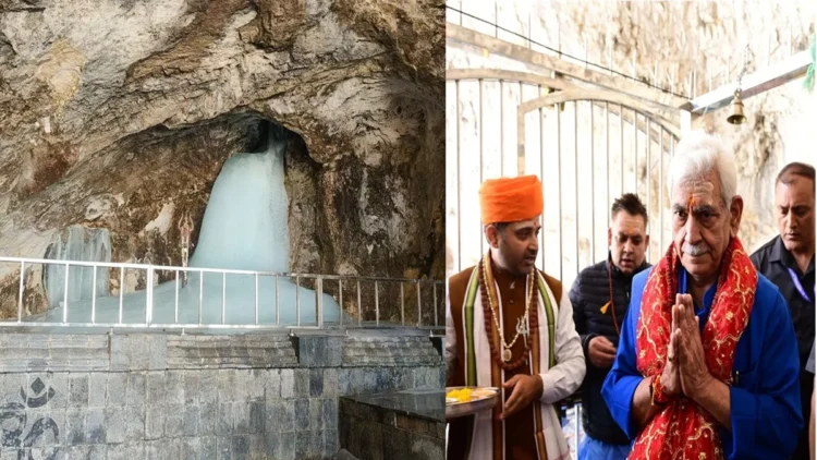 'Prathama Puja' in the Holy Cave of Amarnath: In the holy cave of Amarnath, 'First Puja' is rich in 'first puja', first visit here of the Shivalinga made of snow, 'Prathama Puja' 'Completed in the Holy Cave of Amarnath, First see the full size the full size shivling made of ice.