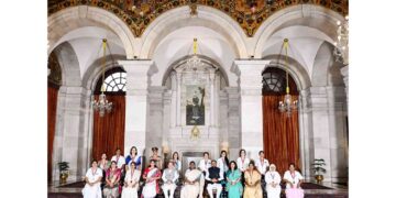 President Murmu presented the National Florence Nightingale Award to 15 award winners at Rashtrapati Bhavan