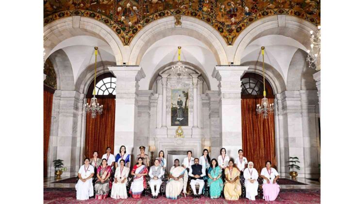 President Murmu presented the National Florence Nightingale Award to 15 award winners at Rashtrapati Bhavan