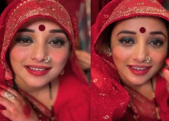 Rani Chatterjee made sixteen makeup in red saree and big red bindi, actress is waiting for her balama