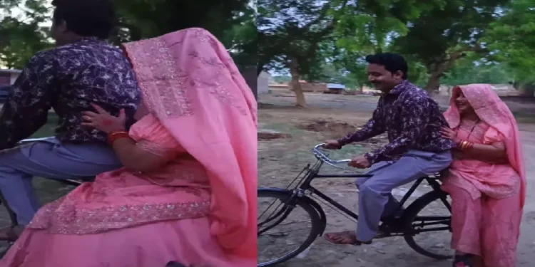 Rani Chatterjee, who left the four wheeler leaving a bicycle, is on the set